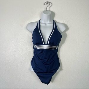 NEW TRINA TURK SWIM Monaco Pleated Plunge One-Piece Size 6